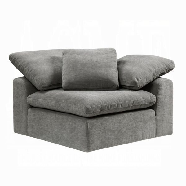 Naveen Modular – Gray Linen Wedge with Pillow LV55141 By ACME 10