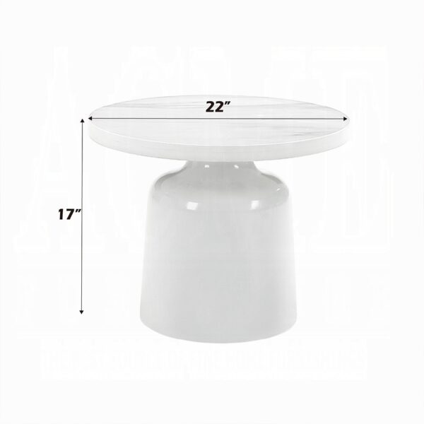 Zaid End Table in White Marble LV04226 By ACME 9