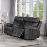 Hirah Gray Motion Loveseat with Console & USB Port LV02571 By ACME Luxury Loveseats Mobilia Cleopatra 11 Hirah Gray Motion Loveseat with Console & USB Port LV02571 By ACME 11