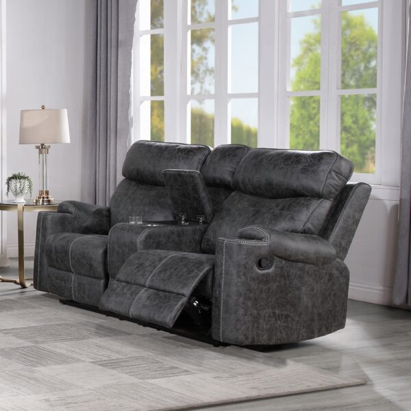 Hirah Gray Motion Loveseat with Console & USB Port LV02571 By ACME 7