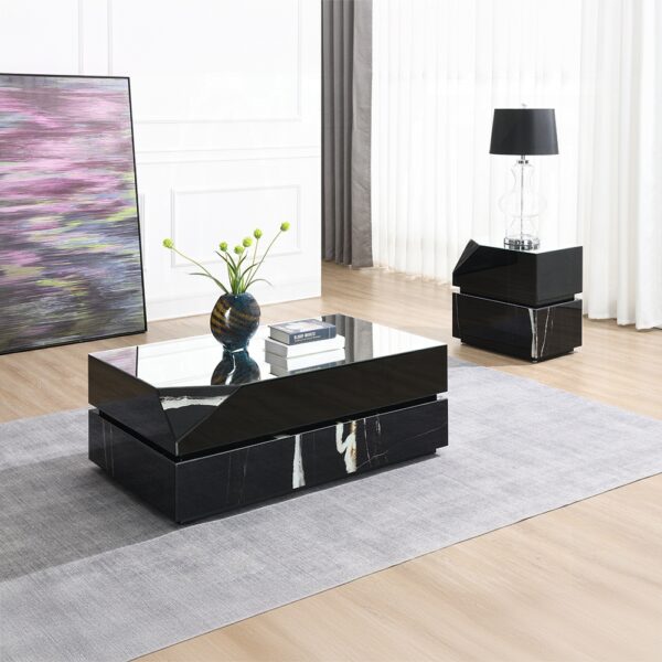 Drisana Coffee Table in Black Mirrored Finish LV03865 By ACME 10