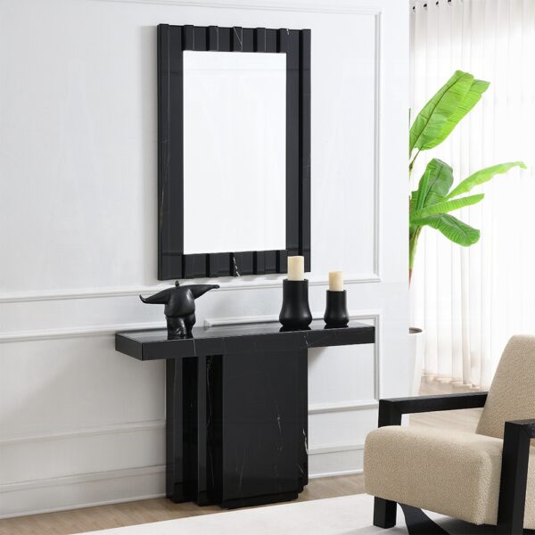 Drisana Console Table in Black Mirrored Finish AC03870 By ACME 12