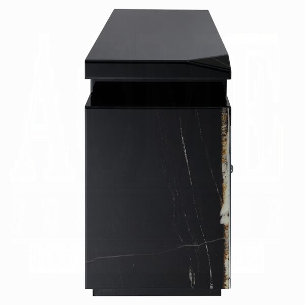 Drisana TV Stand with Fireplace in Black Mirrored Finish LV03868 By ACME 9