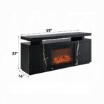 Drisana TV Stand with Fireplace in Black Mirrored Finish LV03868 By ACME 16