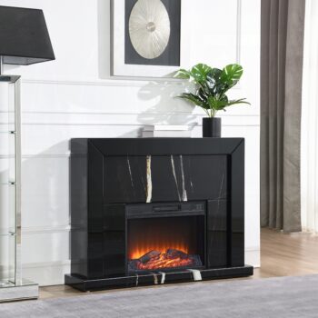 Drisana Fireplace in Black Mirrored Finish AC03869 By ACME 6