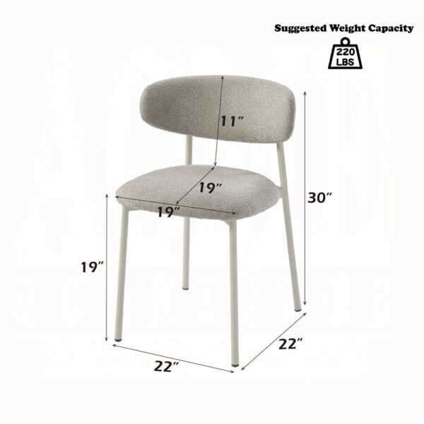 Ingram Side Chair in Light Gray Finish DN03106 By ACME 12