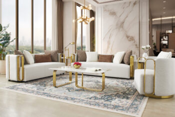 White And Gold Elegant Sofa Set HD-3156 By Homey Design 4