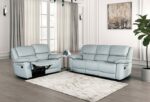 Glarus Powder Blue Loveseat Manual Recliner FM69003BL-LV-M By Furniture Of America 12