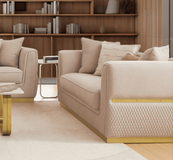 Beige Loveseat HD-3181 By Homey Design