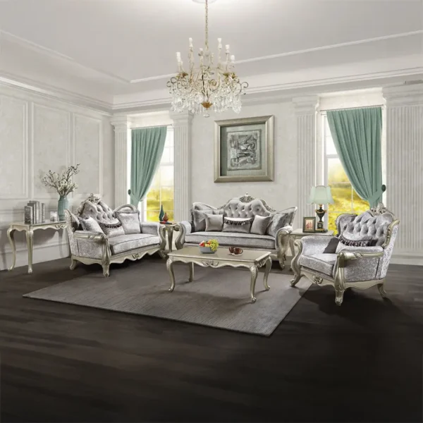 Libertee Beige Fabric Sofa with 5 Pillows By ACME - Image 6