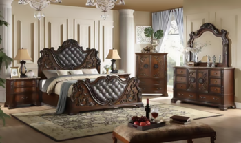 B9000-EK/CK Tufted Brown King Size Set 4PC by McFerran