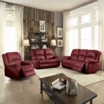 Zuriel Motion Loveseat in Red Leather LV52151 By ACME 14