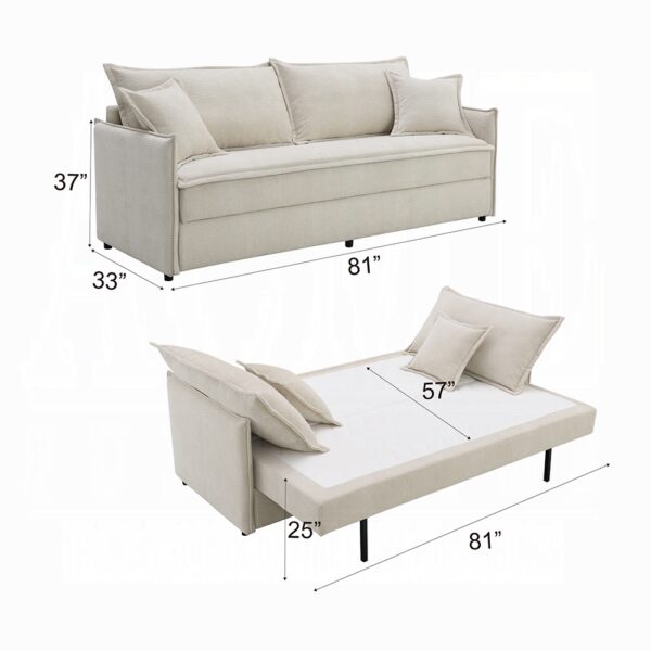 Elisea Sofa with Sleeper in Beige Fabric LV03810 By ACME 10