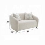 Etienne Loveseat with 3 Pillows in Beige Linen LV03581 By ACME 16
