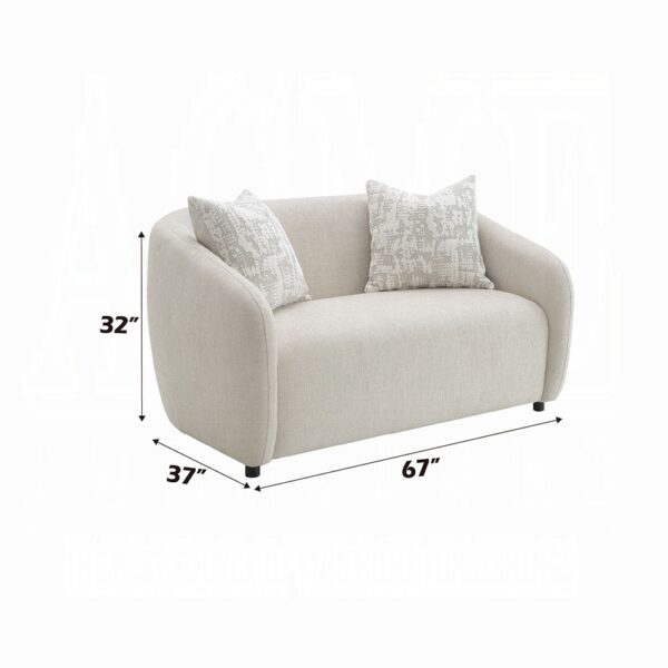 Etienne Loveseat with 3 Pillows in Beige Linen LV03581 By ACME 11