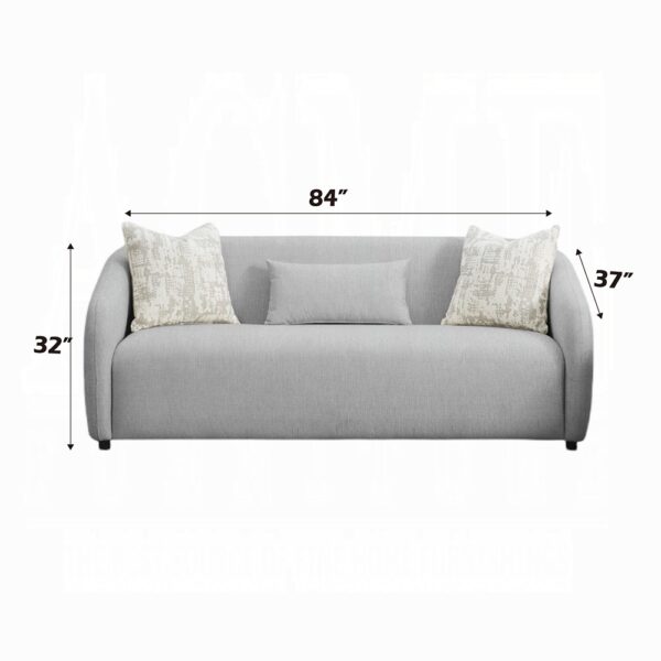 Etienne Sofa with 3 Pillows in Gray Linen LV03590 By ACME 9