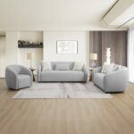 Etienne Loveseat with 3 Pillows in Gray Linen LV03591 By ACME 17