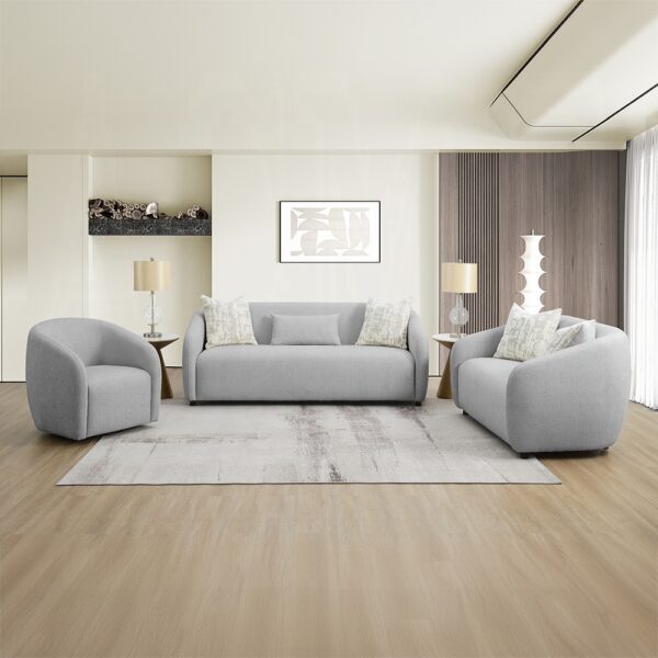 Etienne Loveseat with 3 Pillows in Gray Linen LV03591 By ACME 12