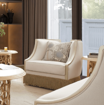 Arm Chair Beige HD-6127 By Homey Design