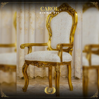 Handmade Signature Gold Dining Arm Chair
