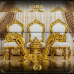 Handmade Signature Gold Dining Table Set 16