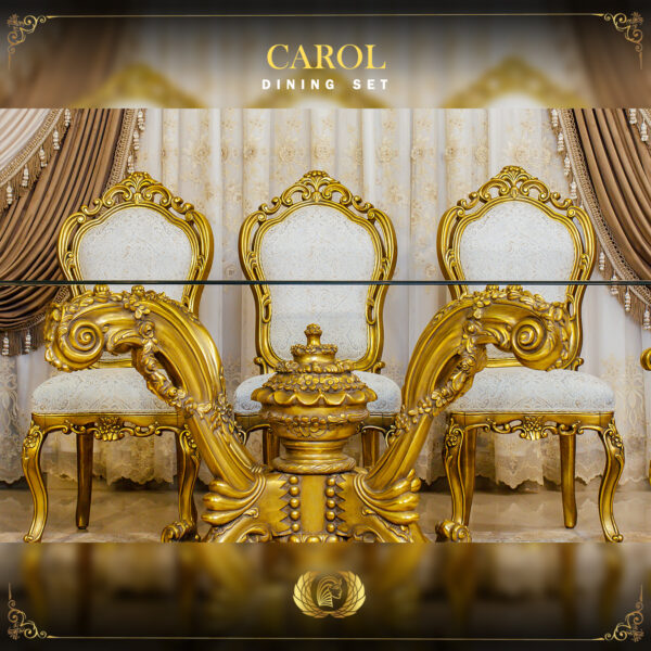 Handmade Signature Gold Dining Table Set 11
