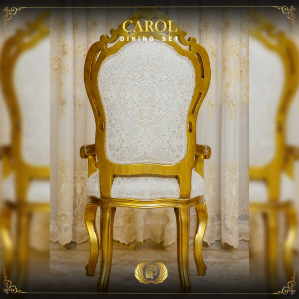 Handmade Signature Gold Dining Arm Chair 11