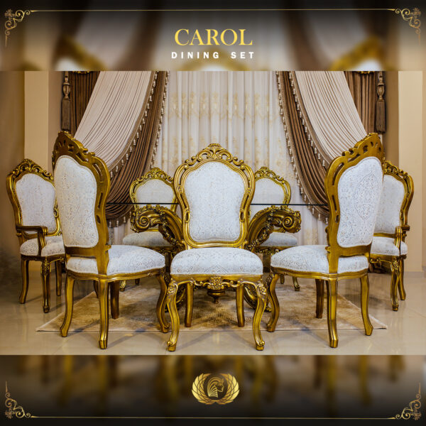 Handmade Signature Gold Dining Table Set 10