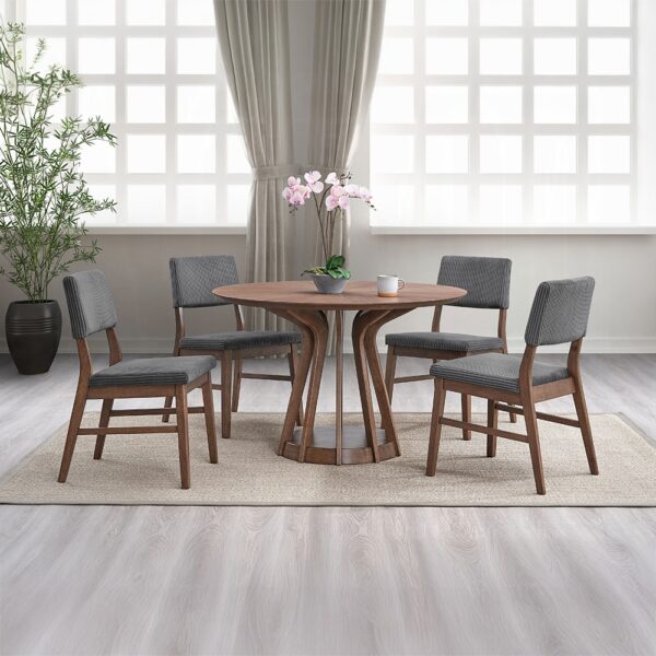 Seda Round Dining Table in Walnut Finish DN04190 By ACME 10
