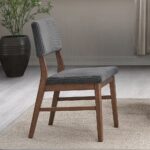 Seda Gray Corduroy Side Chair in Walnut Finish DN04192 By ACME 13
