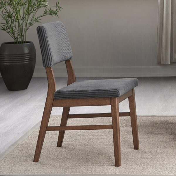 Seda Gray Corduroy Side Chair in Walnut Finish DN04192 By ACME 8