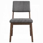 Seda Gray Corduroy Side Chair in Walnut Finish DN04192 By ACME 14