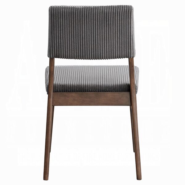 Seda Gray Corduroy Side Chair in Walnut Finish DN04192 By ACME 10