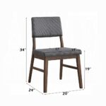 Seda Gray Corduroy Side Chair in Walnut Finish DN04192 By ACME 16