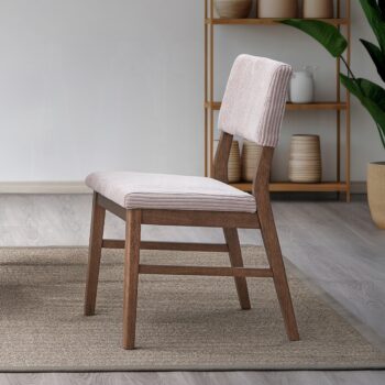 Seda Dusty Mauve Corduroy Side Chair in Walnut Finish DN04191 By ACME