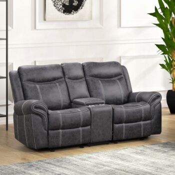 Zubaida Gray Power Motion Loveseat with USB LV04671 By ACME