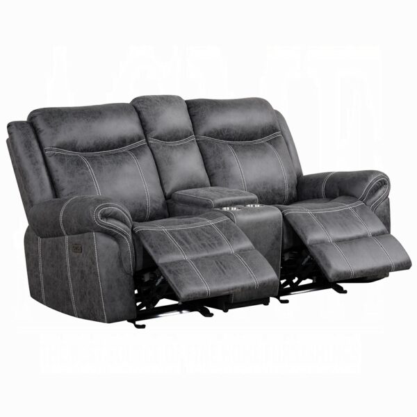 Zubaida Gray Power Motion Loveseat with USB LV04671 By ACME 11