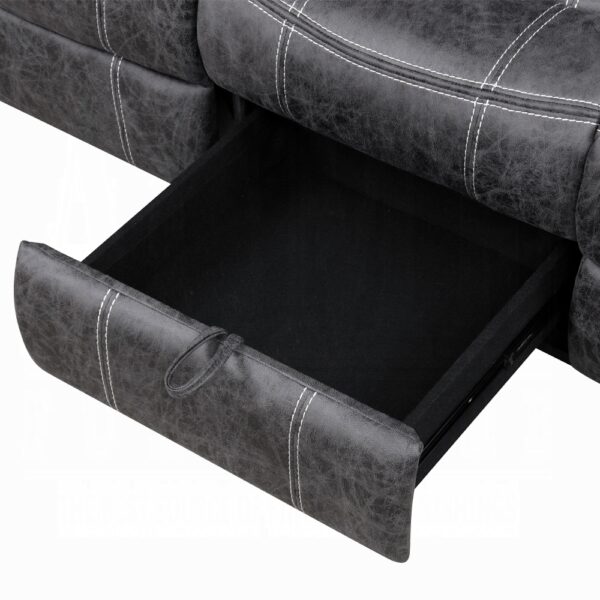 Zubaida Gray Power Motion Sofa with Drop Down Table LV04670 By ACME 9
