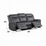 Zubaida Gray Power Motion Sofa with Drop Down Table LV04670 By ACME 15