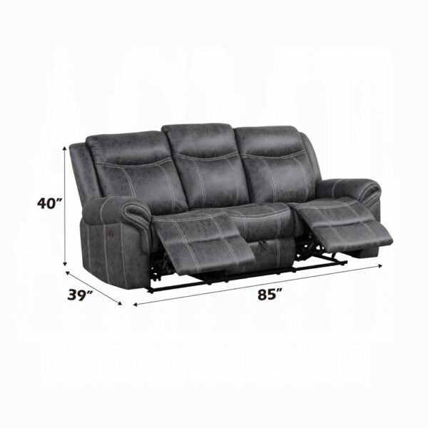 Zubaida Gray Power Motion Sofa with Drop Down Table LV04670 By ACME 10