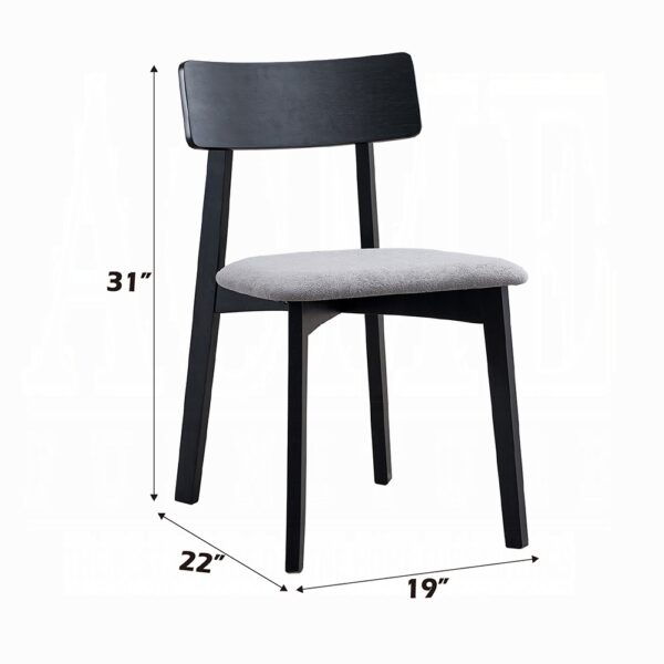 Real Side Chair in Gray Linen DN04186 By ACME 9