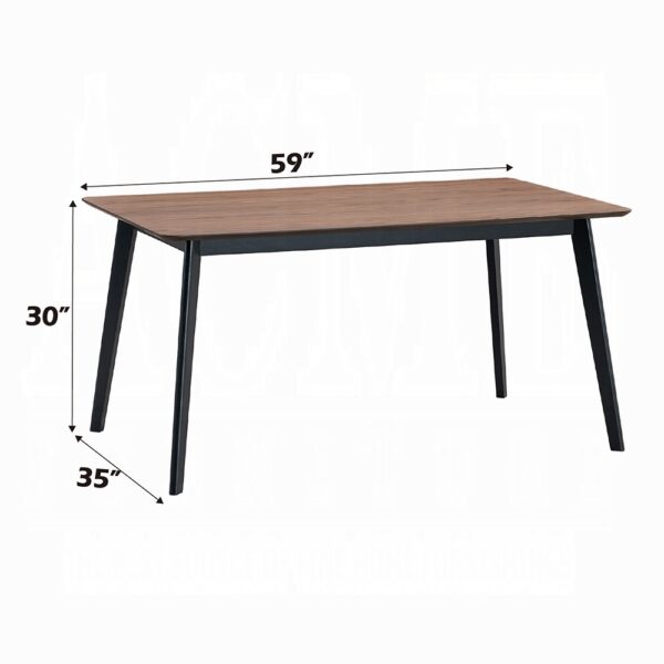 Rebi Walnut & Black Rectangular Dining Table DN04180 By ACME 9