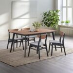Rebi Walnut & Black Rectangular Dining Table DN04180 By ACME 14