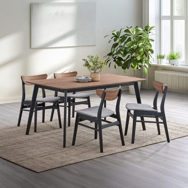 Rebi Walnut & Black Rectangular Dining Table DN04180 By ACME 10