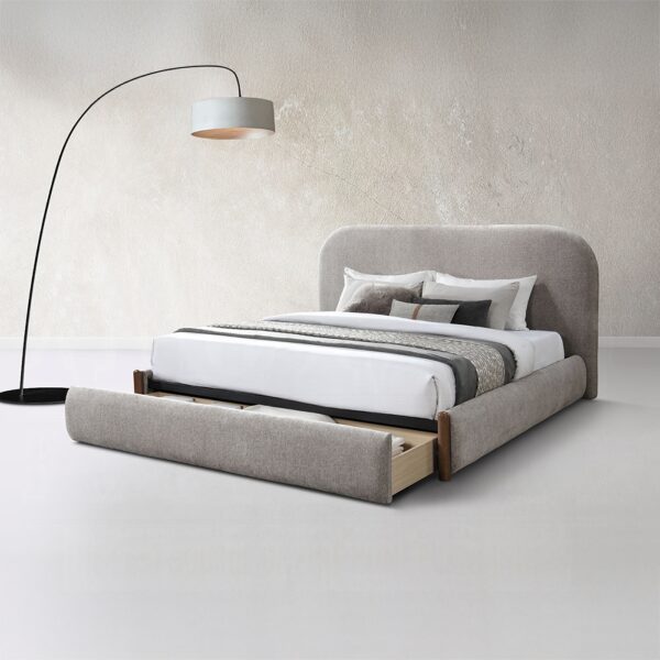 Orane Bed in Gray Fabric with Storage By ACME 8