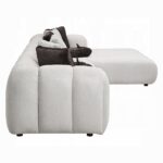 Manilla Ivory White Linen Sectional Sofa with 8 Pillows LV04320 By ACME 18