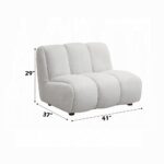 Manilla Ivory White Linen Living Chair LV04322 By ACME 15
