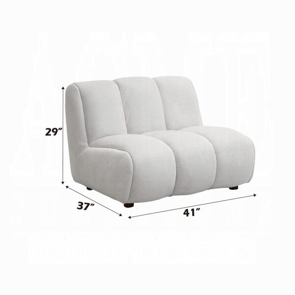 Manilla Ivory White Linen Living Chair LV04322 By ACME 10