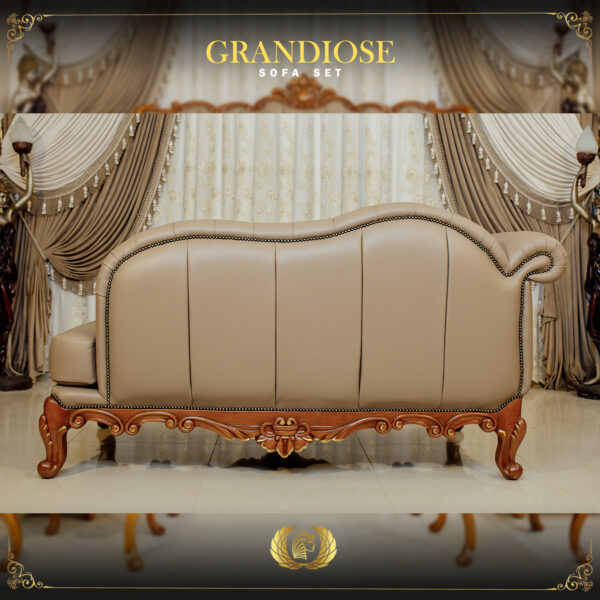 Handmade Grandiose Real Leather Brown Chaise 9