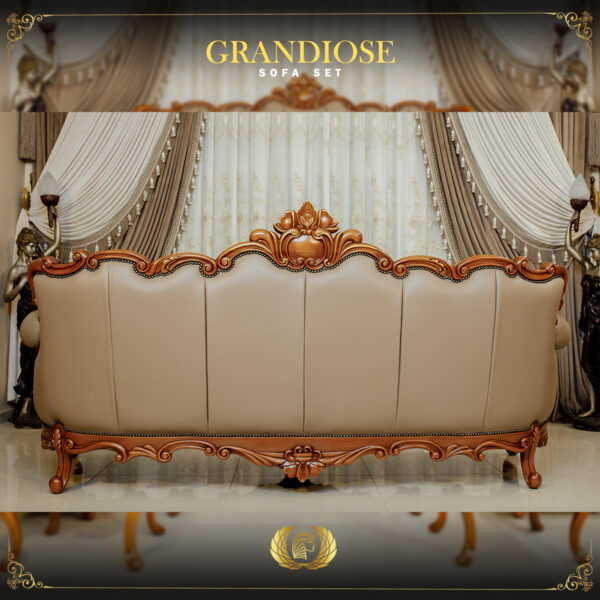 Handmade Grandiose Real Leather Brown Sofa 8